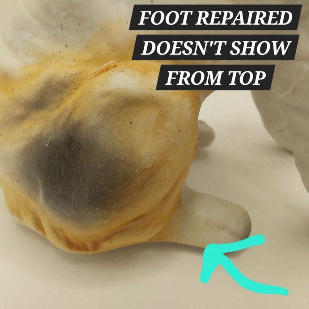 Vintage Porcelain Wire Haired Terrier Dog Figurine 4" Hand-Painted Made In Korea - Picture 7 of 9